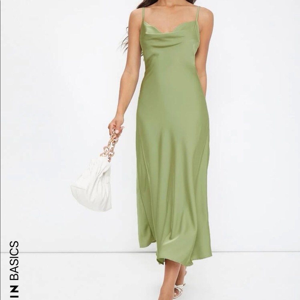cowl neck slip dress